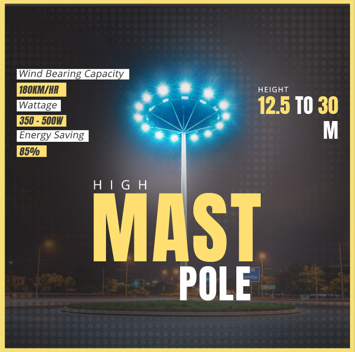 Pyrotech High Mast Light with Pole Manufacturer