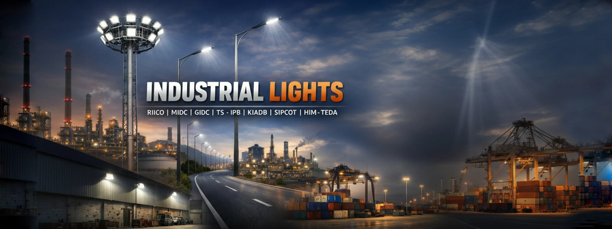 Industrial Lights for RIICO | MIDC | GIDC | TS – IPB | KIADB | SIPCOT | HIM - TEDA